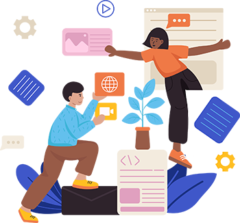Illustration depicting a website built to Internet standards
